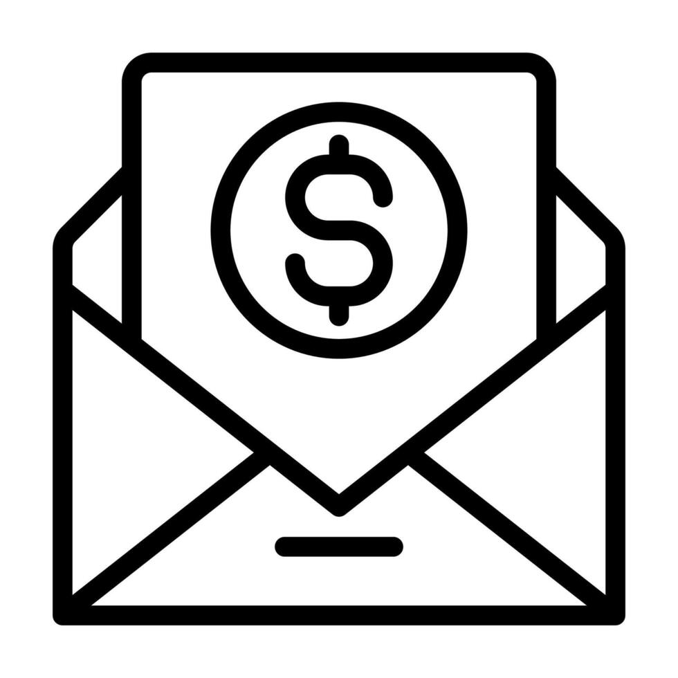 Business mail icon line vector
