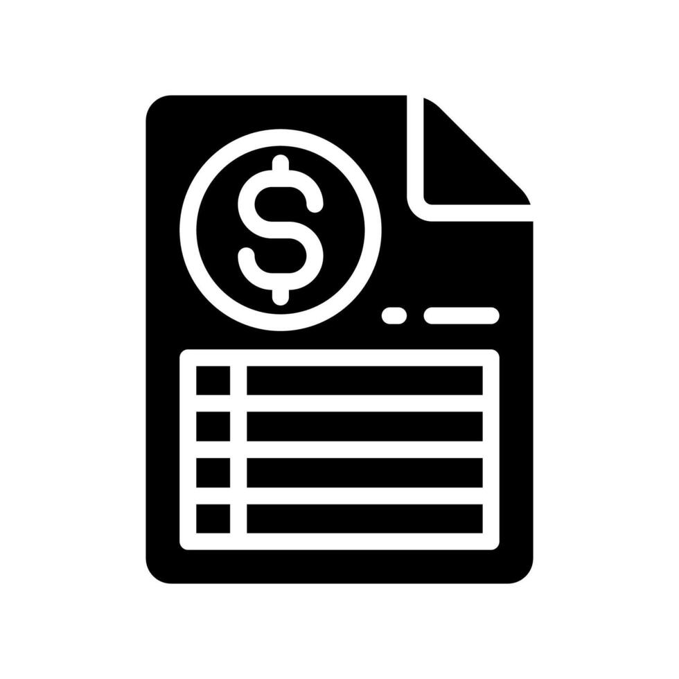 Business invoice icon glyph vector