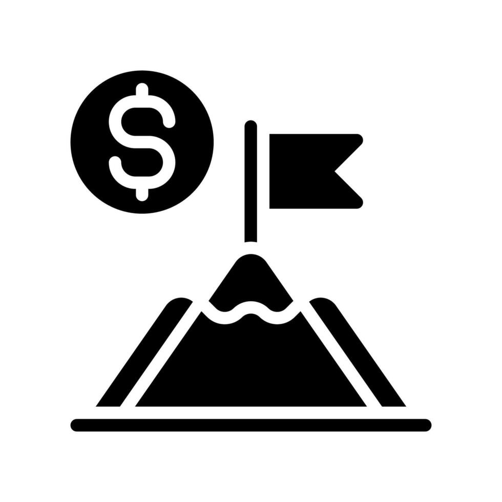 Business goal icon glyph vector