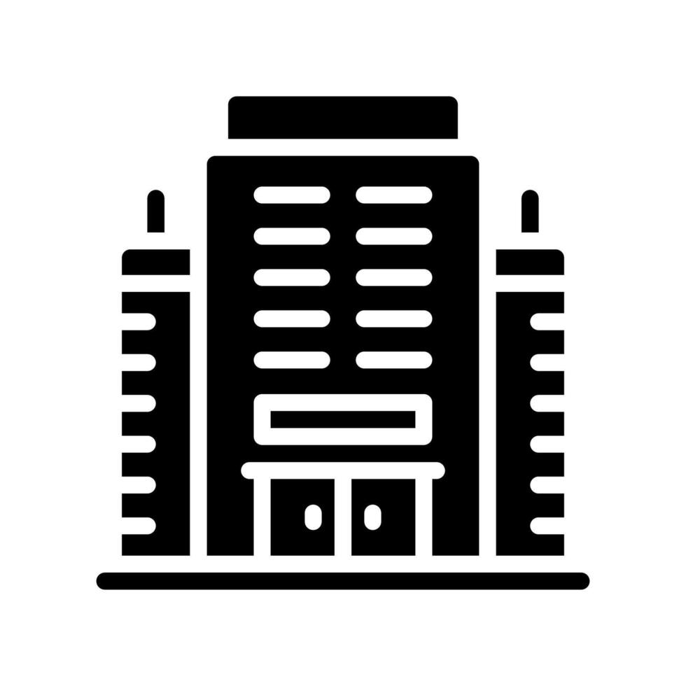 Business office building icon glyph vector
