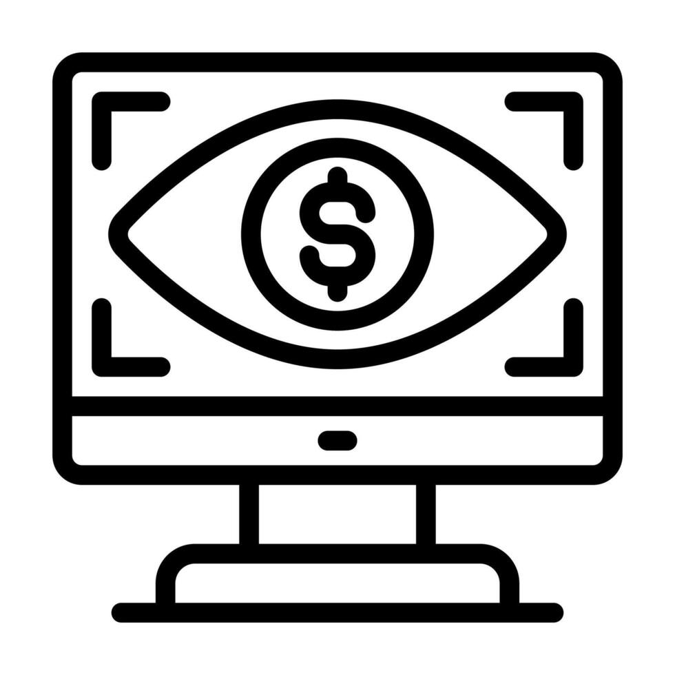 Business monitoring icon line vector