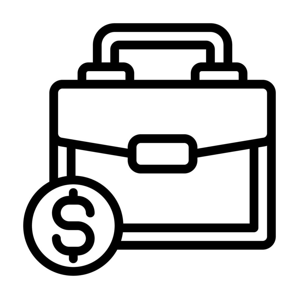 Business briefcase icon line vector