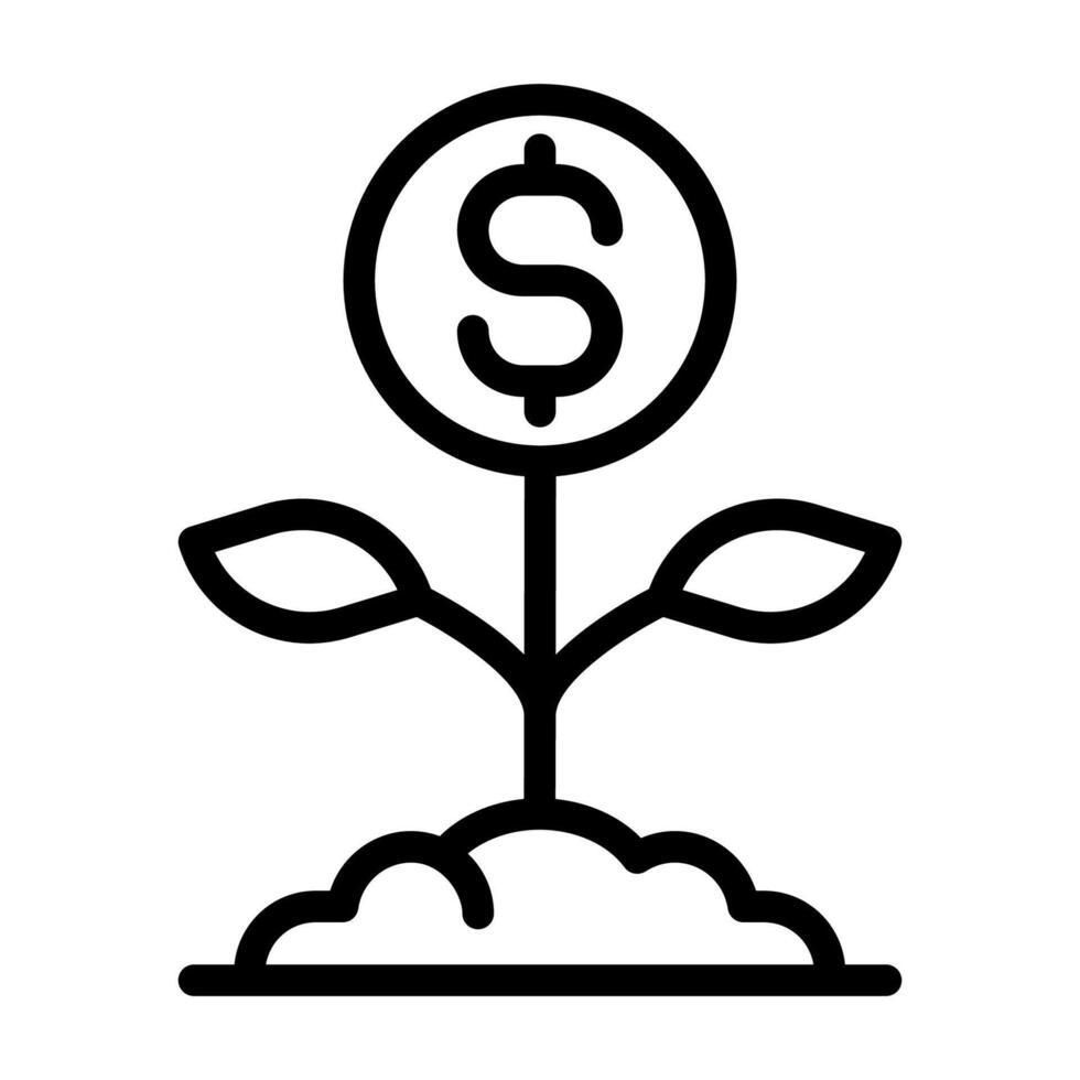 Business growth icon line vector