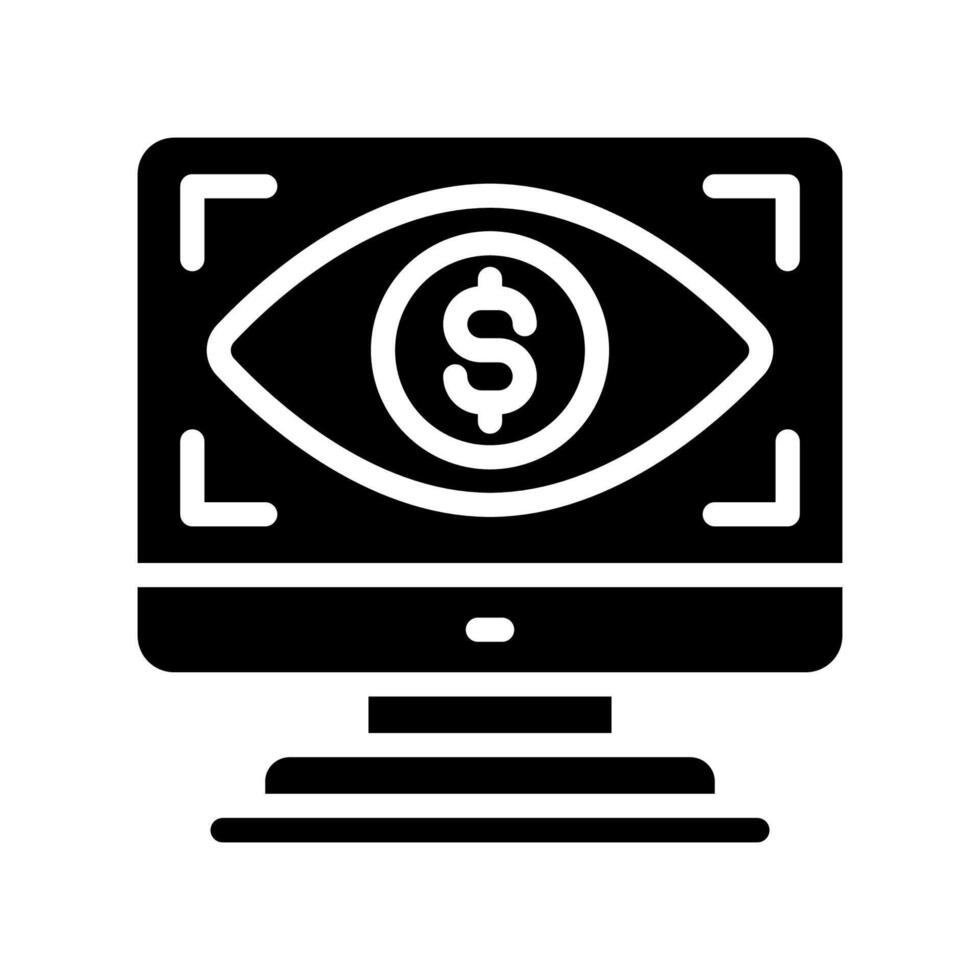Business monitoring icon glyph vector