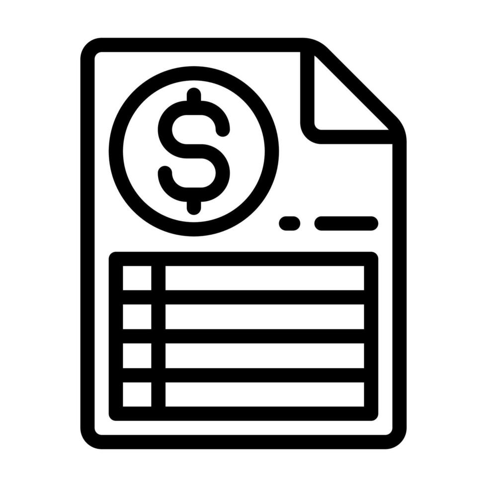 Business invoice icon line vector