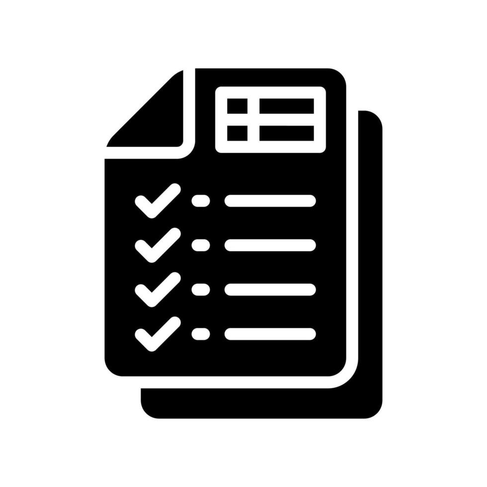 Business checklist icon glyph vector