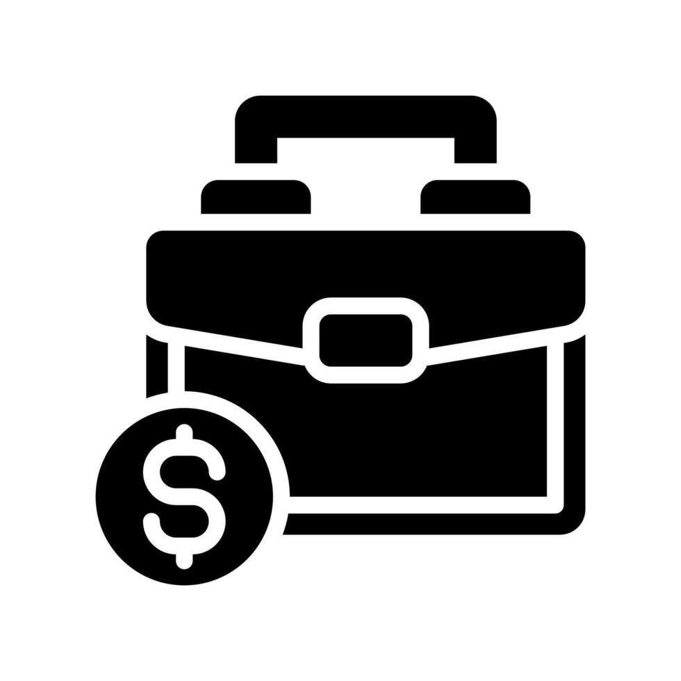 Business briefcase icon glyph vector