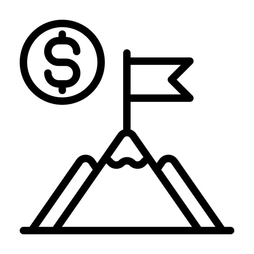 Business goal icon line vector