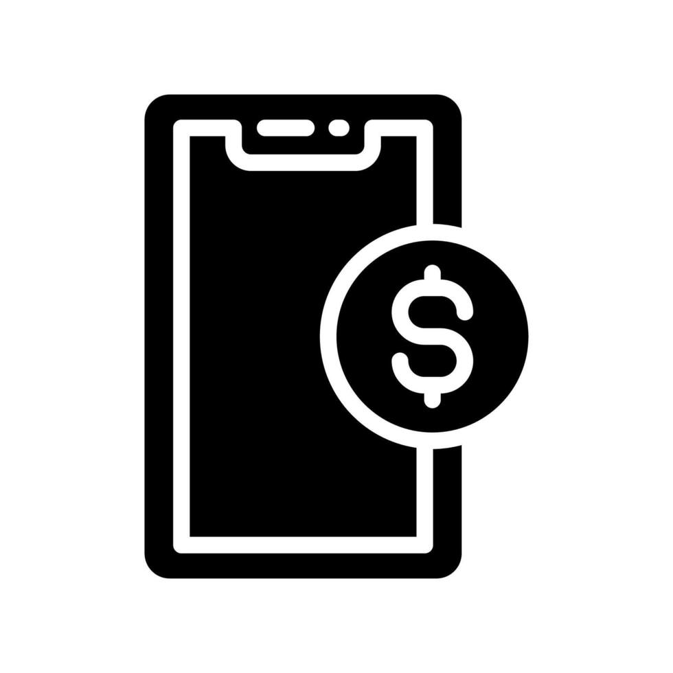 Business smartphone icon glyph vector