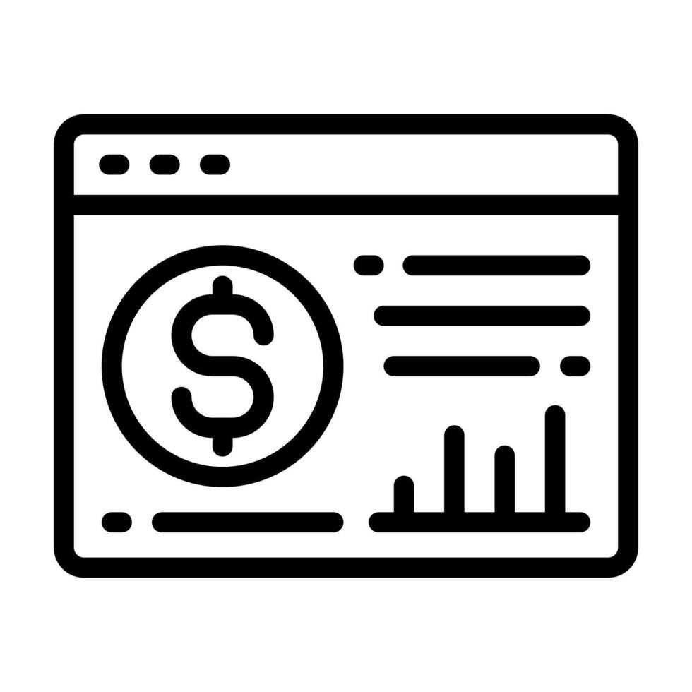 Business stock market icon line vector