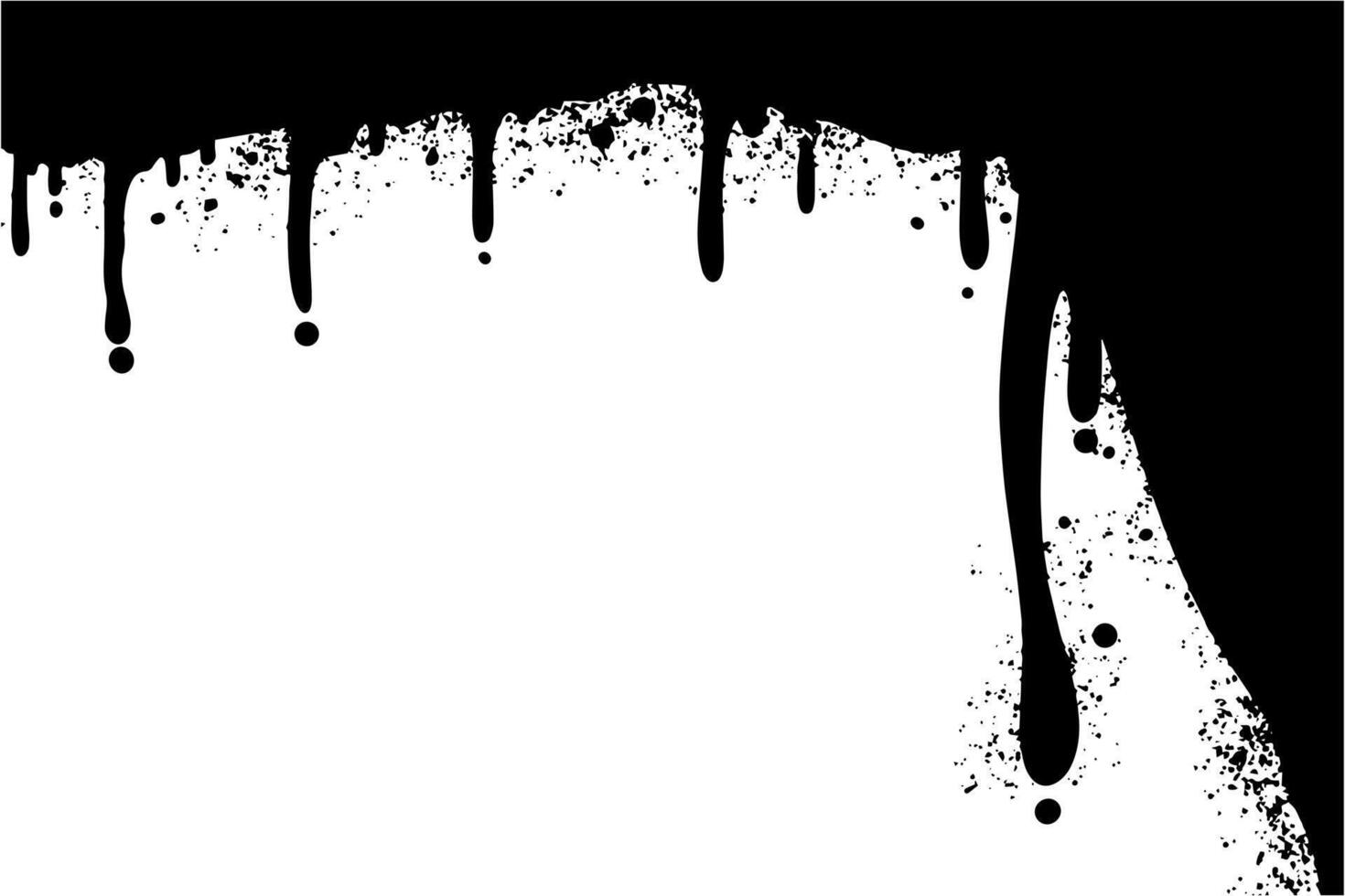 Drips of black paint or water in a creative display of abstract shapes and textures vector