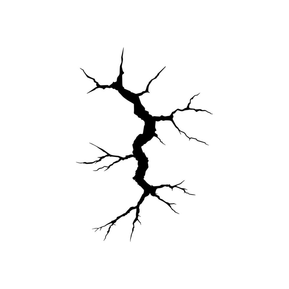 doodle crack wall, crack illustration vector