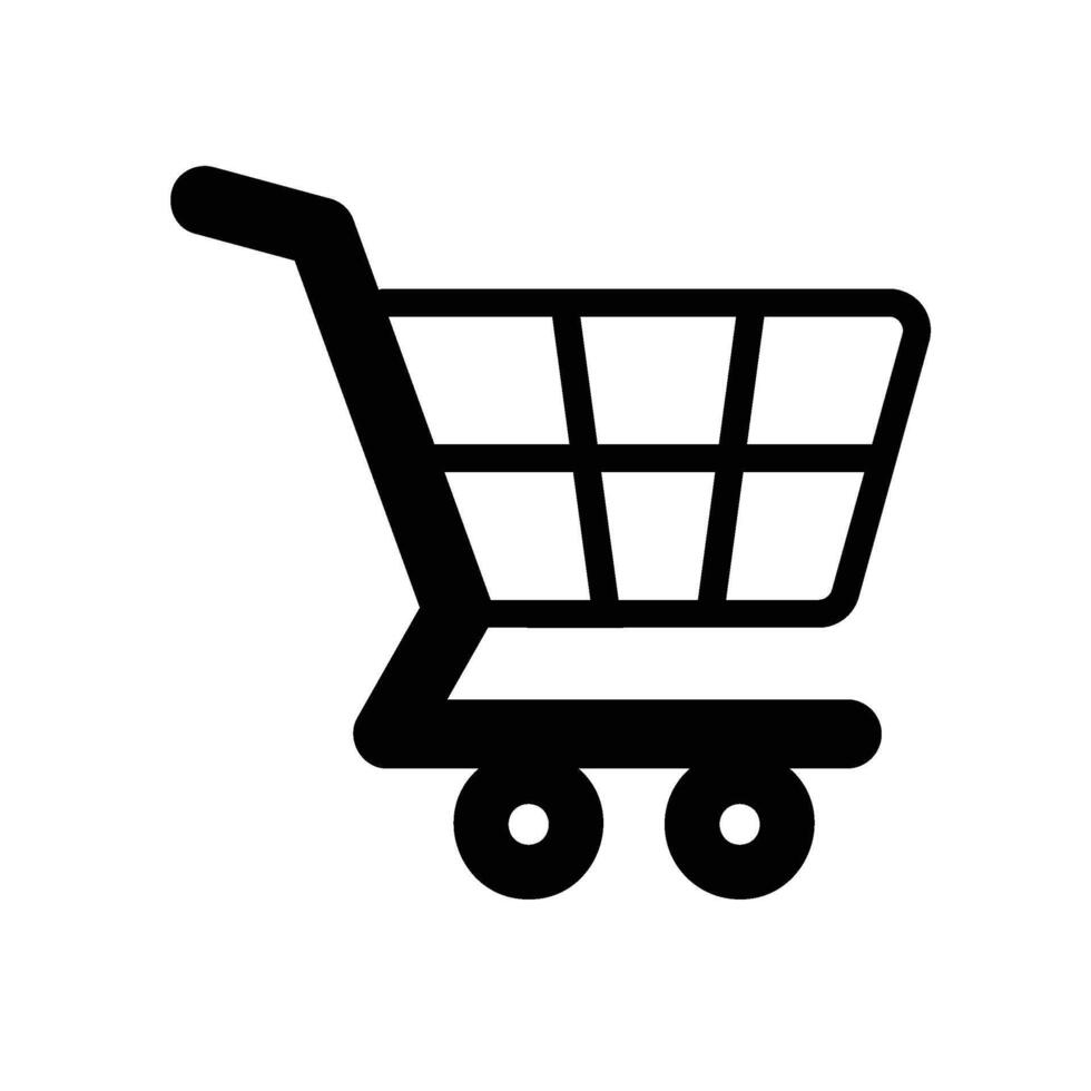 shopping cart Glyph Icon White Background vector