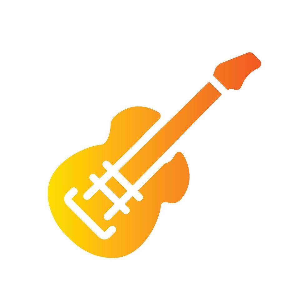 electric guitar Flat Gradient Icon White Background vector
