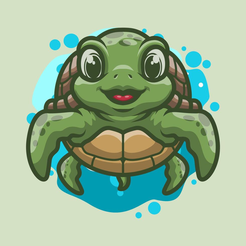 Cute Funny Turtle Mascot Illustration Great for your brand business vector