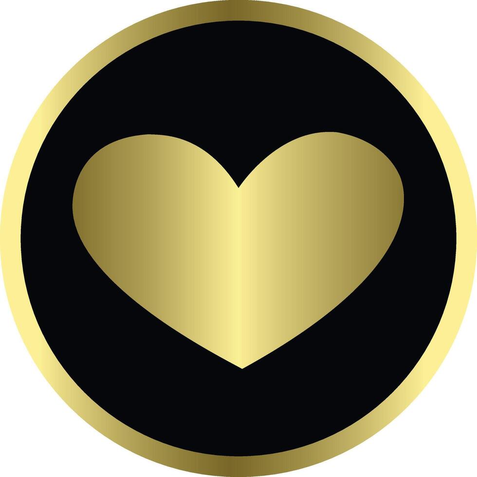 illustration of gold color love icon design on a white background vector