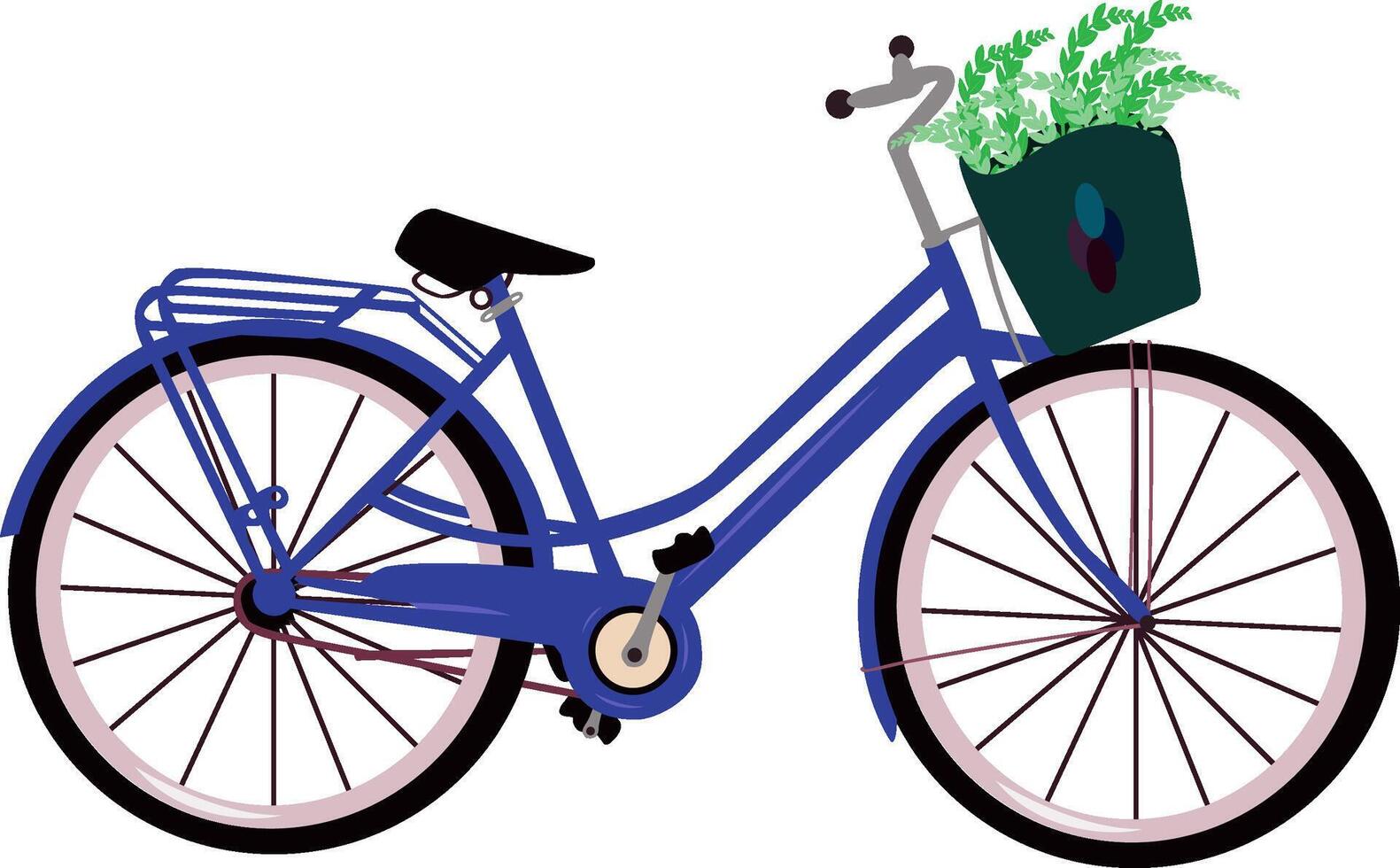 illustration of a blue color bicycle design on a white background vector