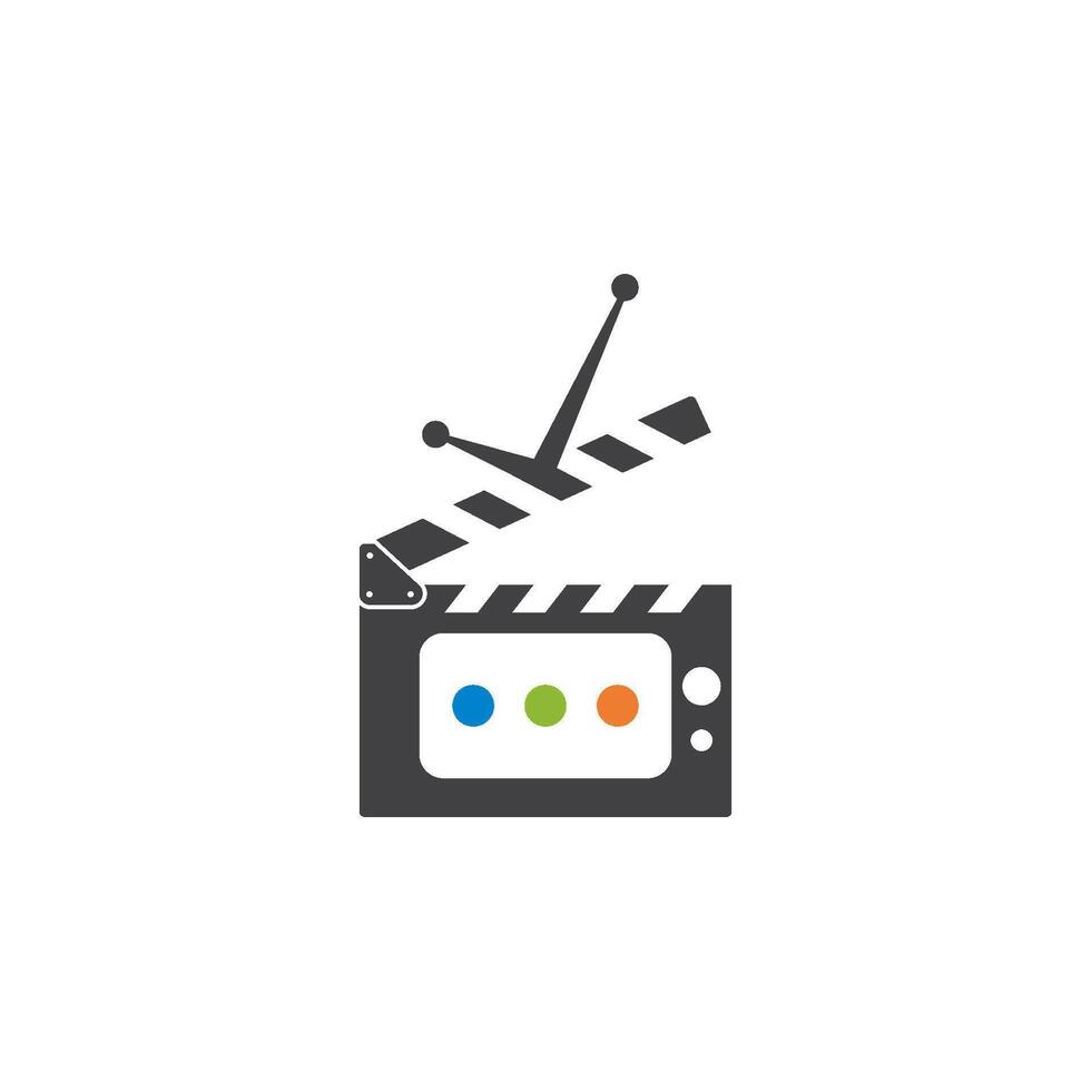 tv talk show clapper board concept logo icon illustration vector