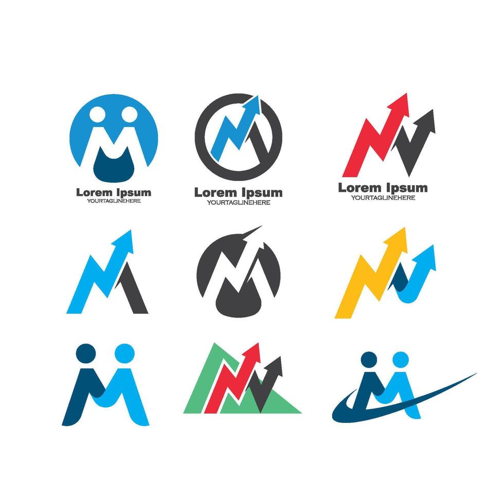 M Letter arrow Logo Template vector