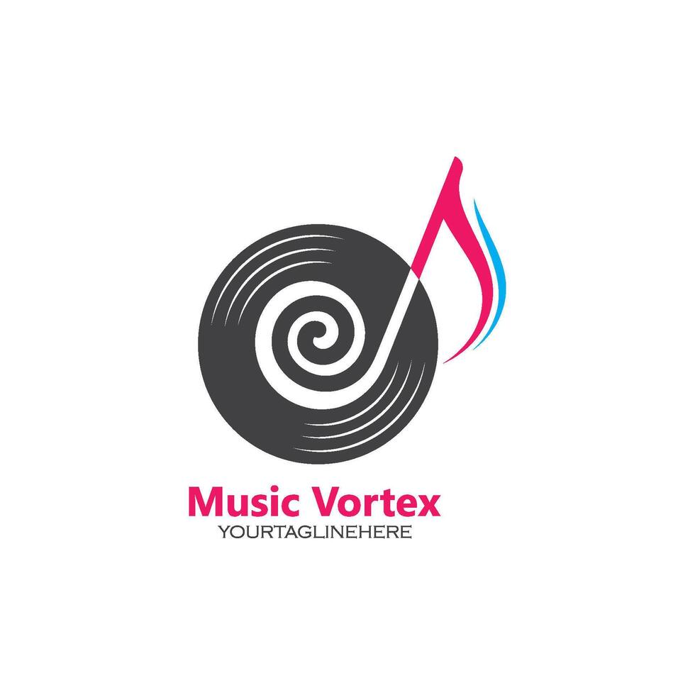 music note vortex concept icon design vector
