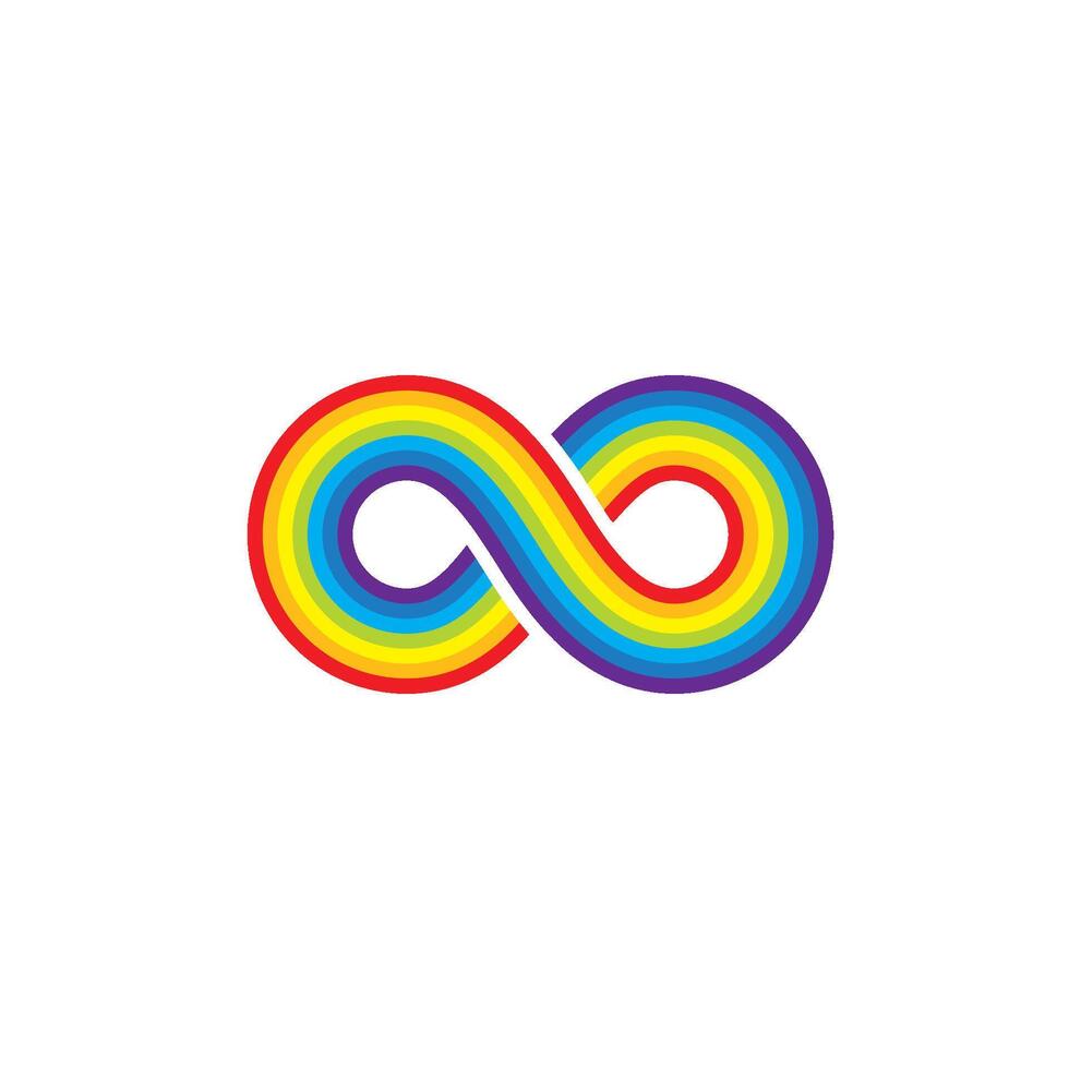 Infinity rainbow concept logo icon illustration design vector