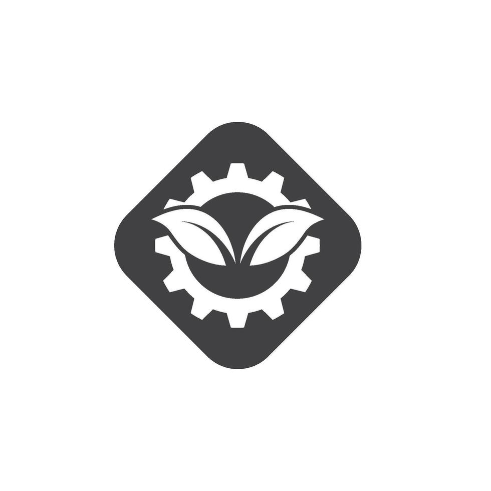 gear leaf icon illustration design vector