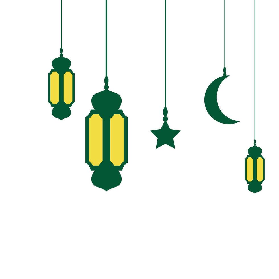 islamic background art with lantern lamp illustration vector