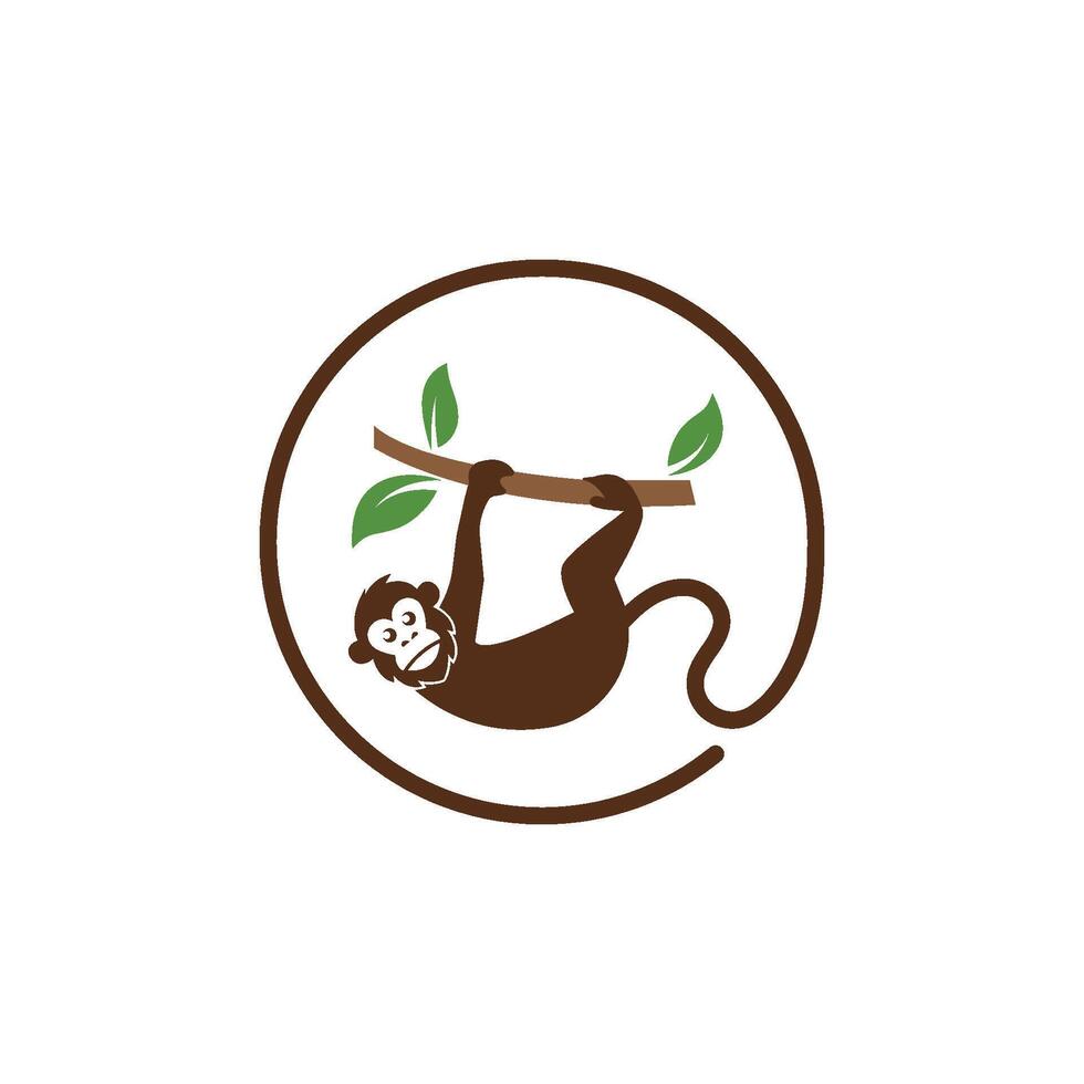 monkey logo icon illustration design vector