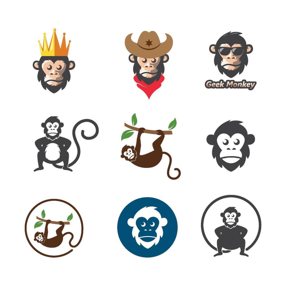 monkey icon logo illustration vector