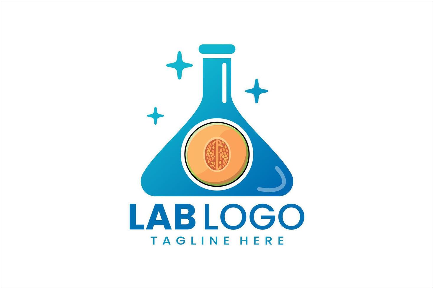 Creative fusion of lab and melon, perfect for fresh, innovative branding and marketing vector