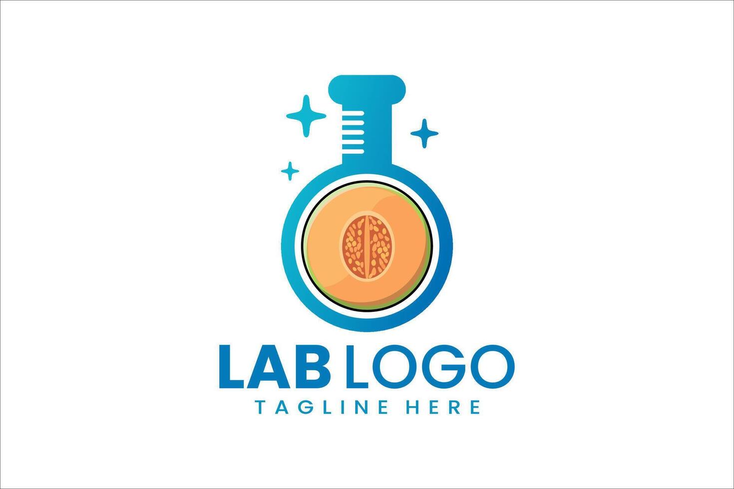Creative fusion of lab and melon, perfect for fresh, innovative branding and marketing vector