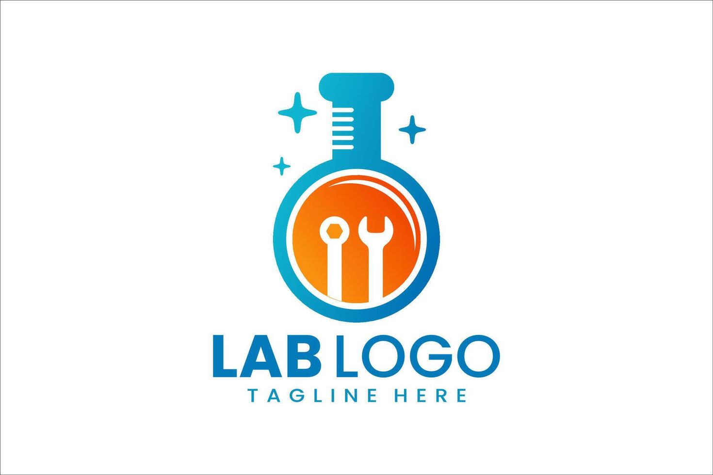 Creative lab and repair logo, perfect for mechanics, service centers, and branding vector