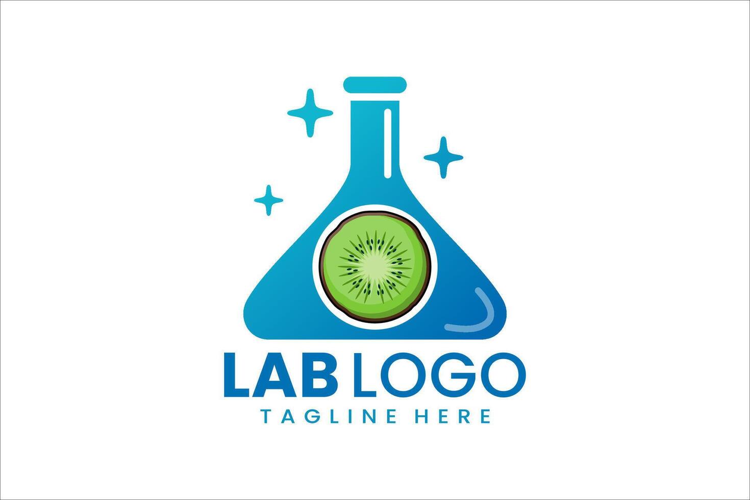 Unique fusion of lab and kiwi for fresh, innovative branding and creative projects vector