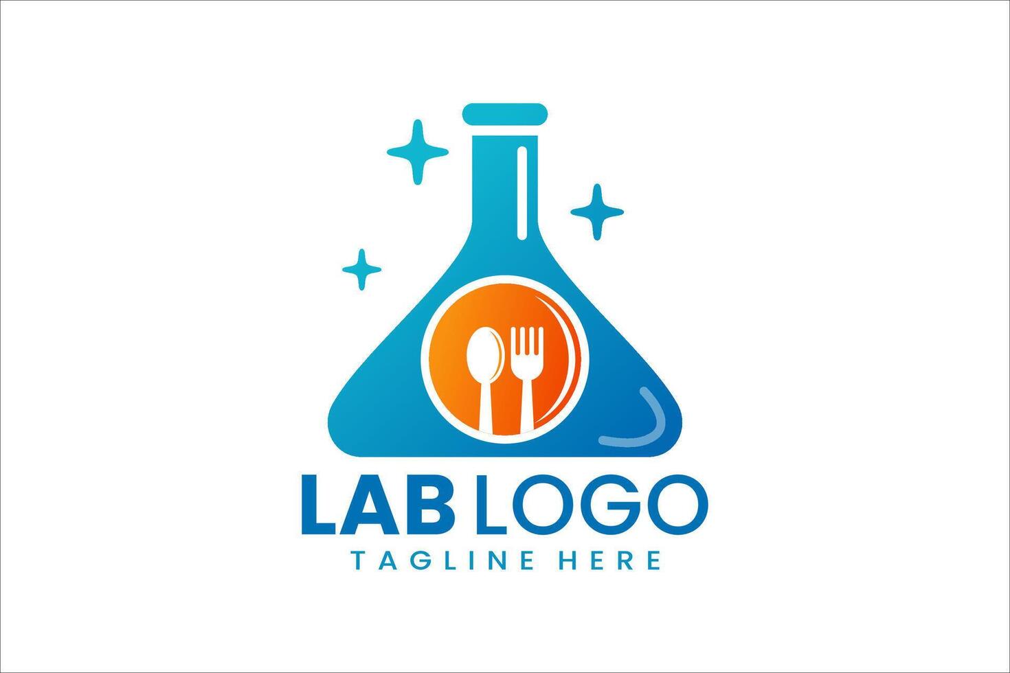 Creative lab and restaurant logo for culinary branding with a science twist vector
