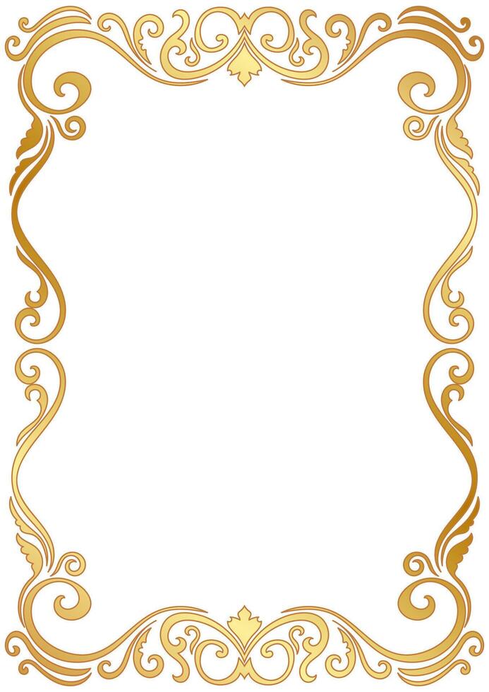 Vintage frame, Roman decoration, golden corner, golden graphic elements vector