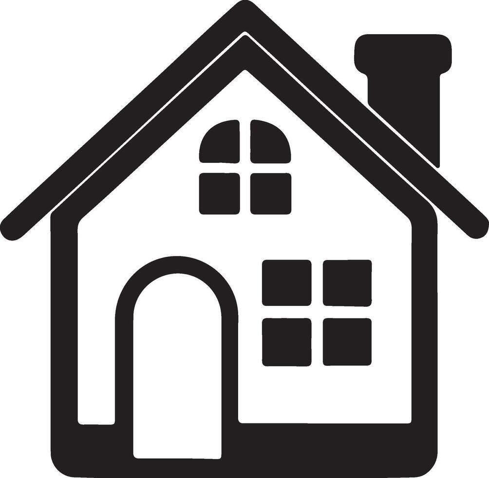 House icon simple black and white design. vector