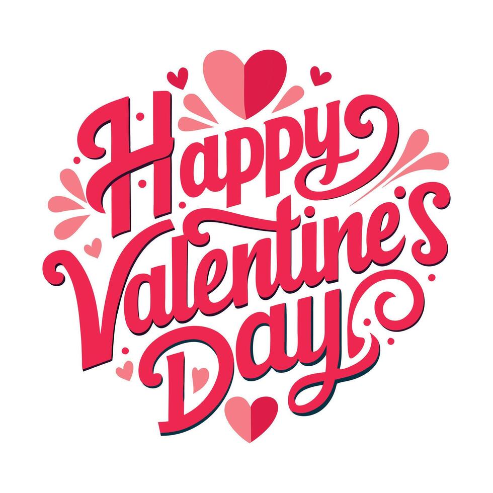 happy valentines day typography illustration. vector