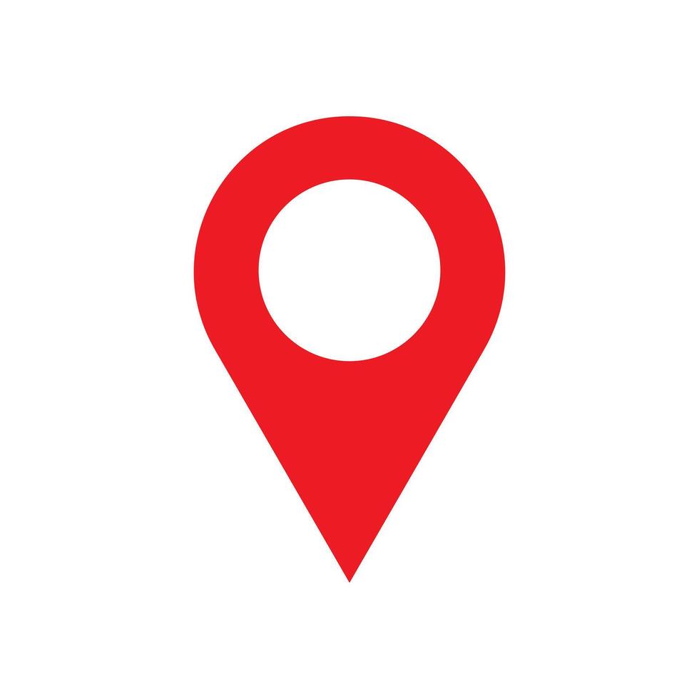 Map pin location sign icon illustration, Red location pin marker symbol vector