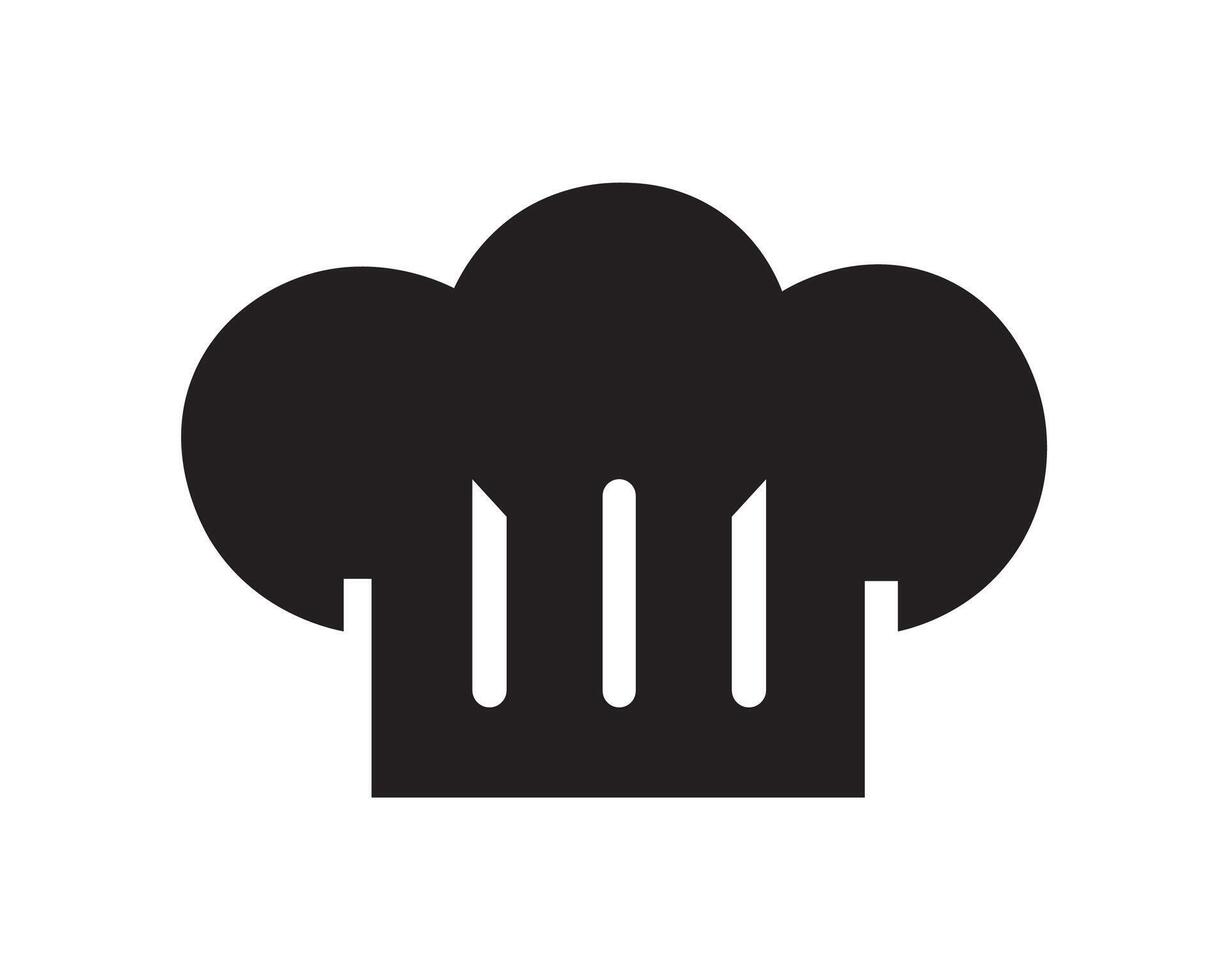 Silhouette of kitchen chef hat icon. vector