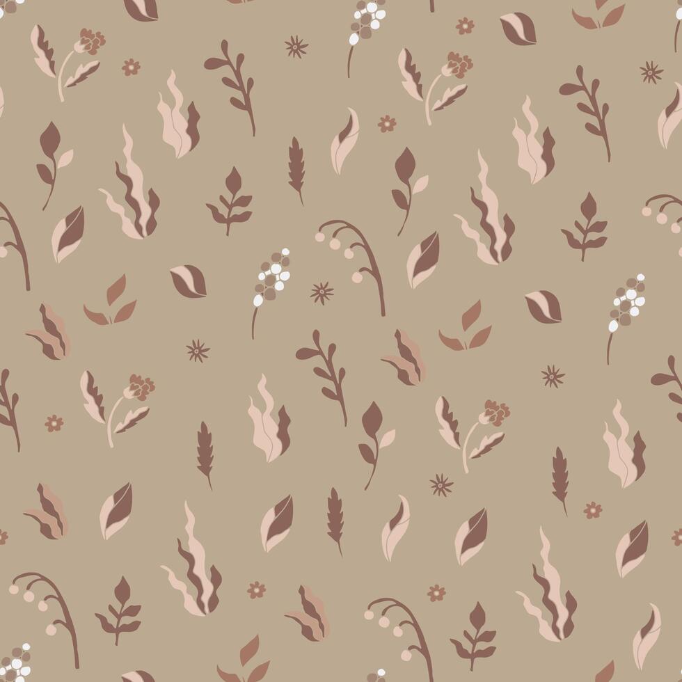 Delicate Floral Design Mocha Mousse vector