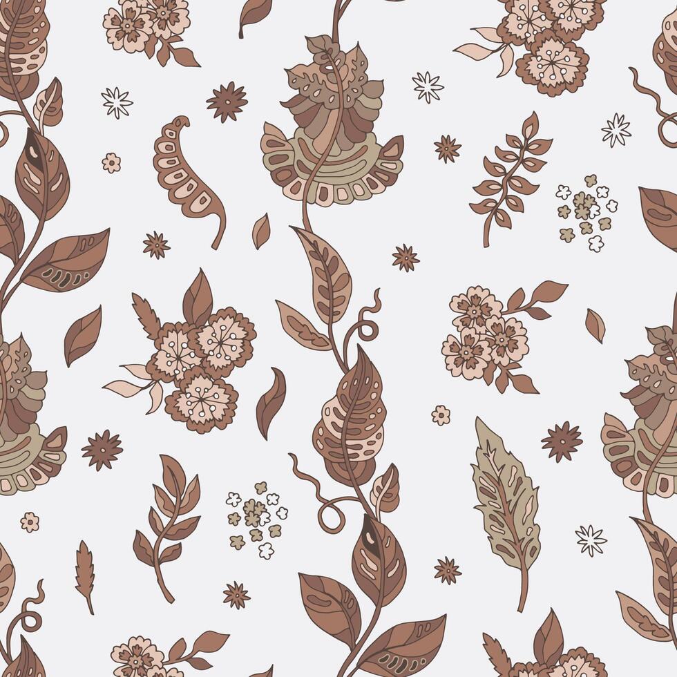Botanical Vines Mocha Mousse Pattern vector