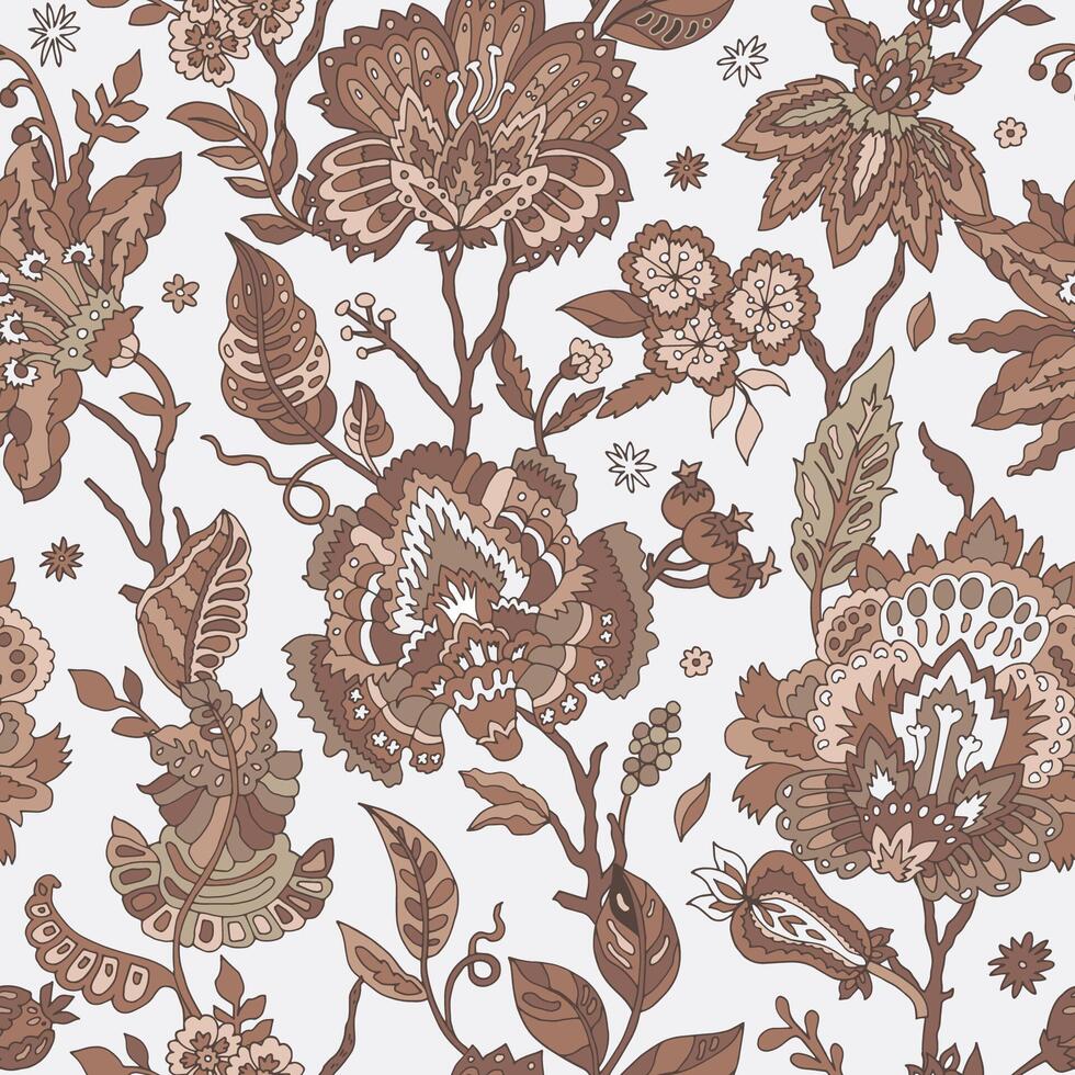 Intricate Mocha Mousse Floral Design vector