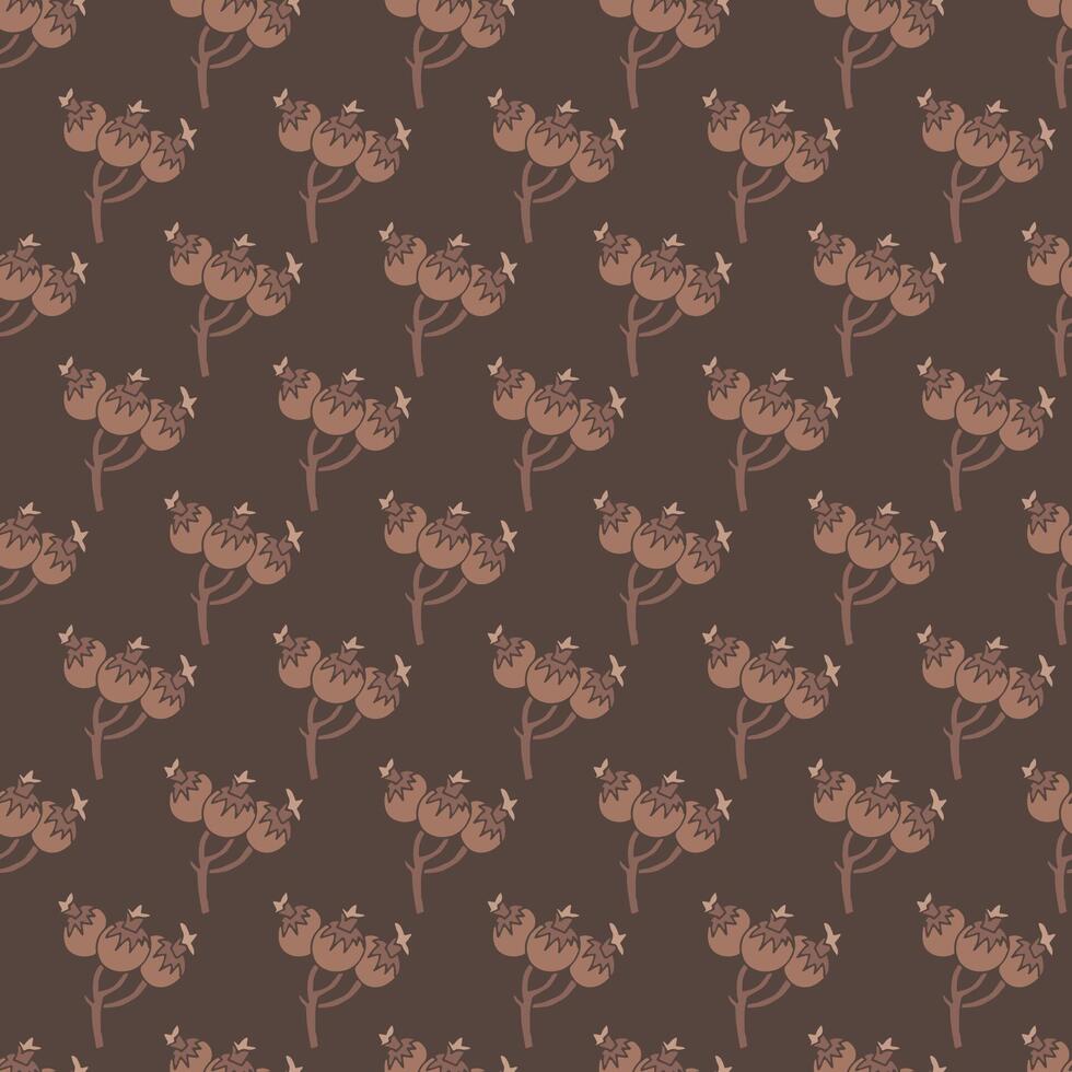 Minimalist Mocha Mousse Berry Pattern vector