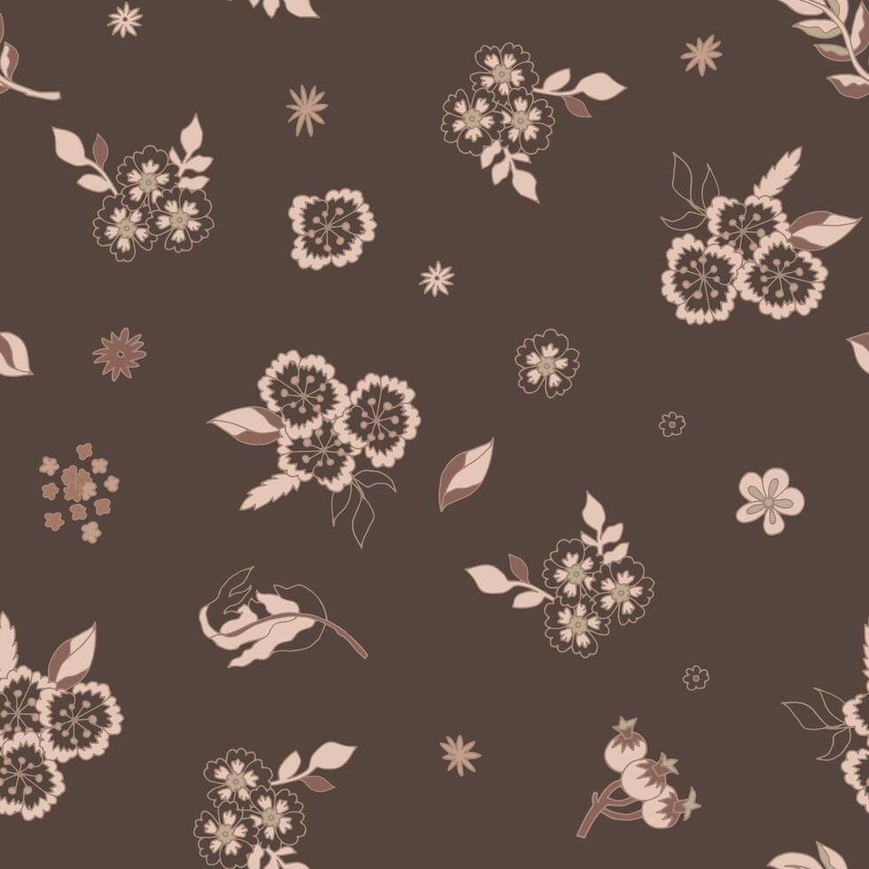 Minimalist Floral Mocha Mousse Pattern vector