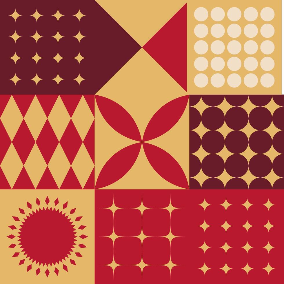 Golden Motif Tile Pattern Artwork vector