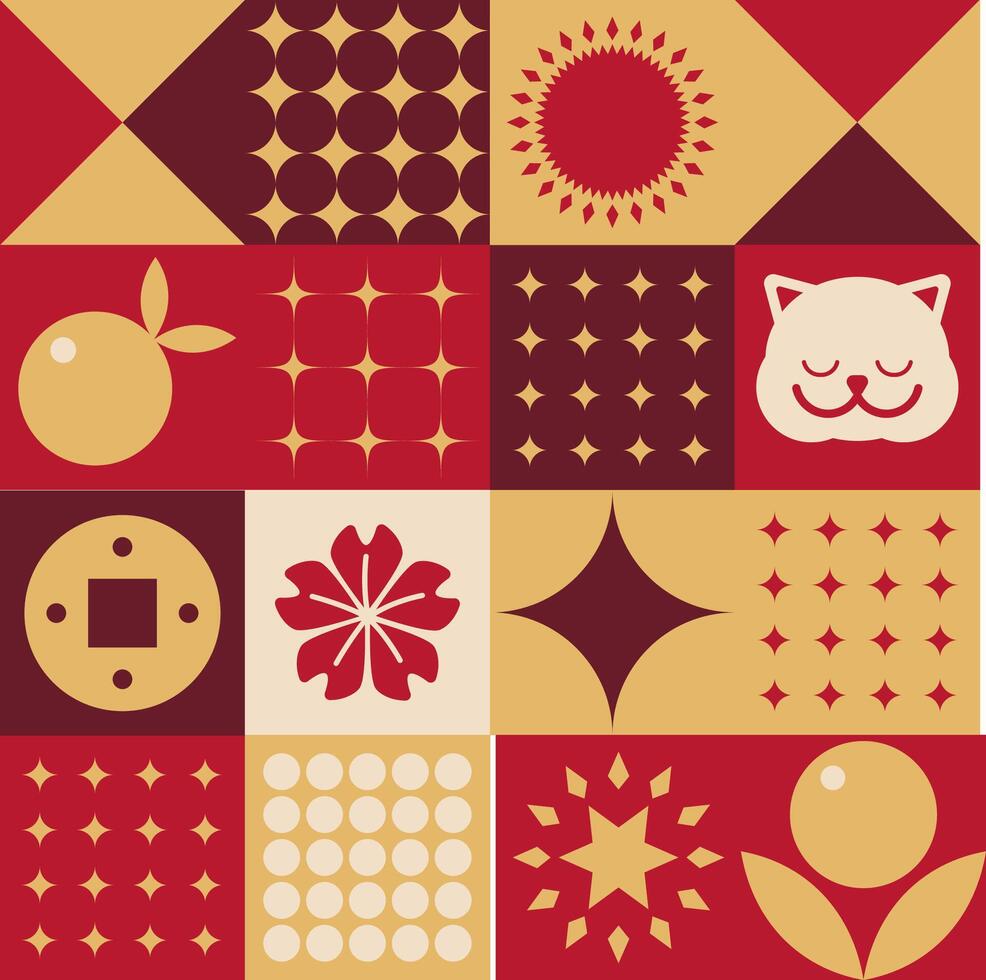 Golden Motif Tile Pattern Artwork vector