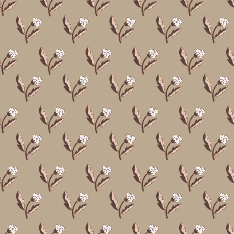 Minimalist Mocha Mousse Floral Pattern vector