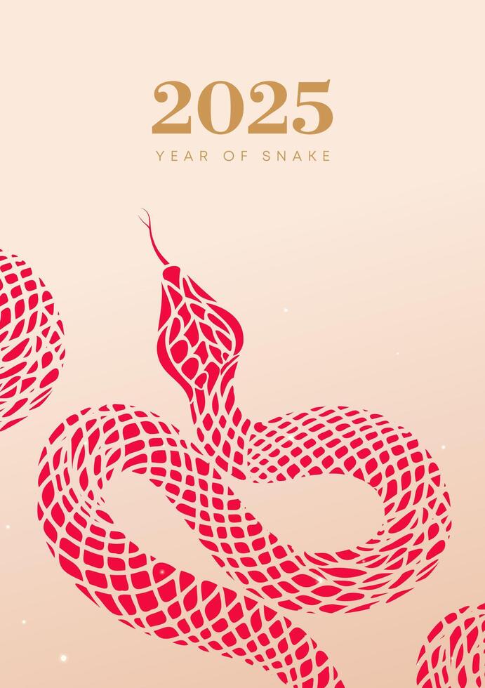 Spring Festival poster design abstract snake on light background vector