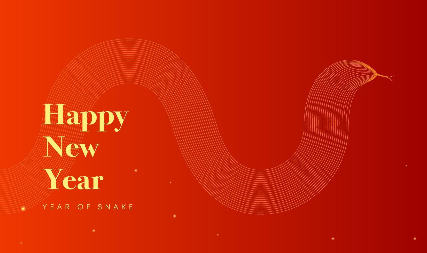 Spring Festival background design linear hand-painted abstract gold snake vector