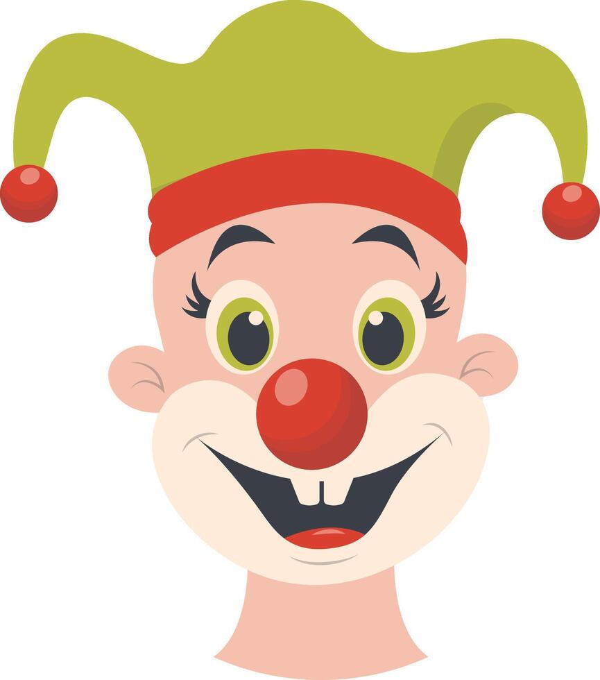 Crazy Clown Mask with Smile Expression vector